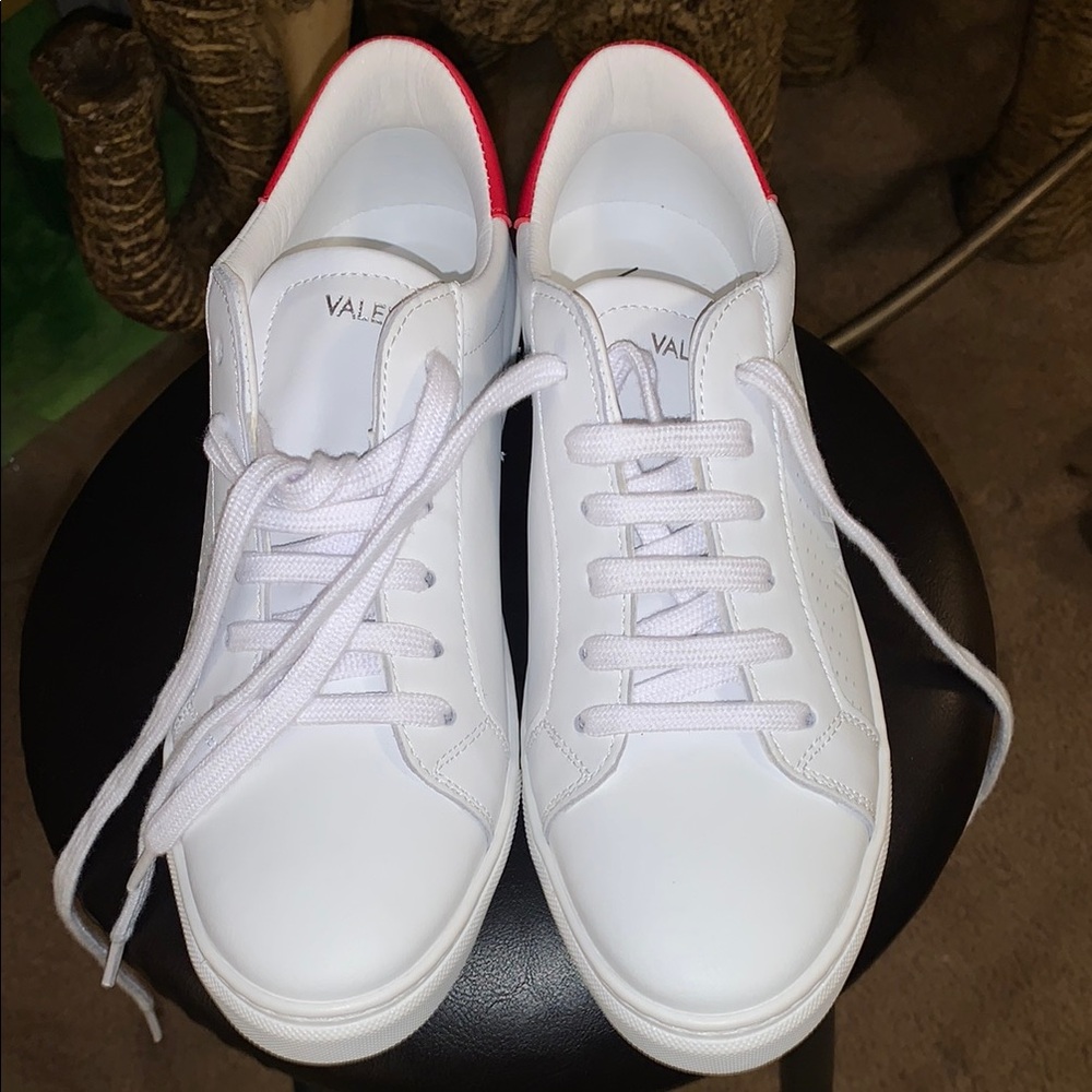 Valentino White and Red Sneakers